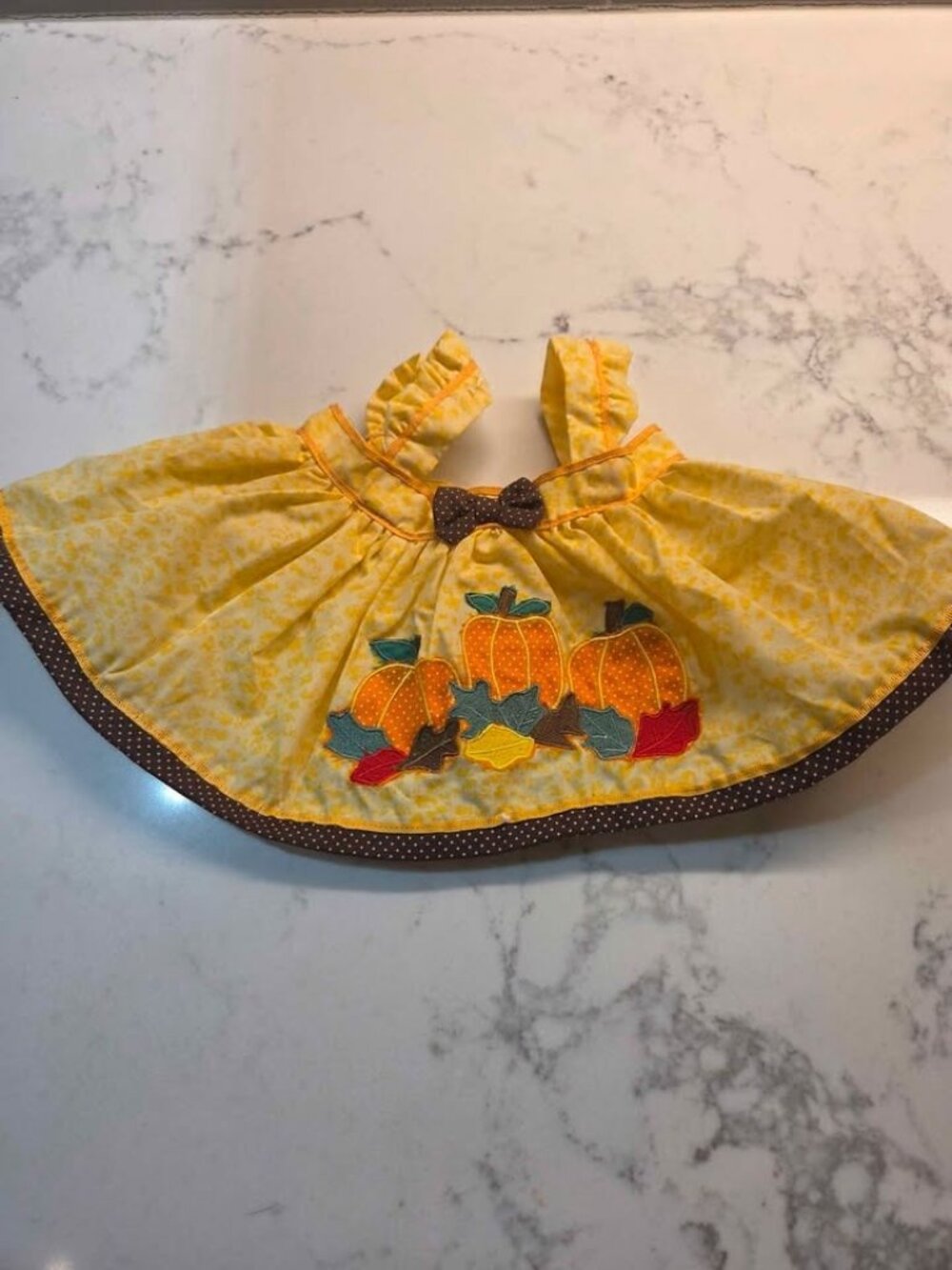 Fall themed little doll dress jumper